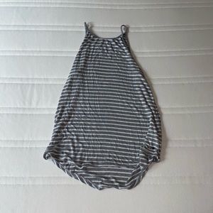 grey and white striped tank top
